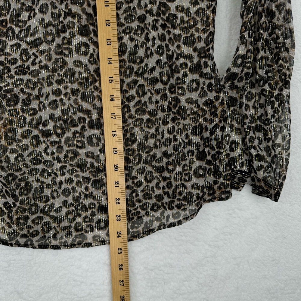 VELVET BY GRAHAM & SPENCER ANTHROPOLOGIE PEYTON LEOPARD BLOUSE TOP NWT XS - Picture 6 of 11